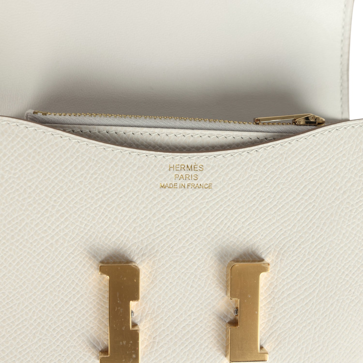 Constance Slim Wallet Craie Epsom Gold Hardware Bag