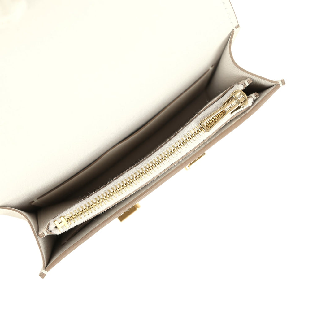 Constance Slim Wallet Craie Epsom Gold Hardware Bag