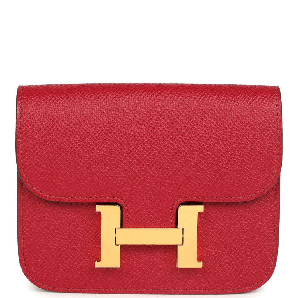 Constance Slim Wallet Rubis Epsom Gold Hardware Bag