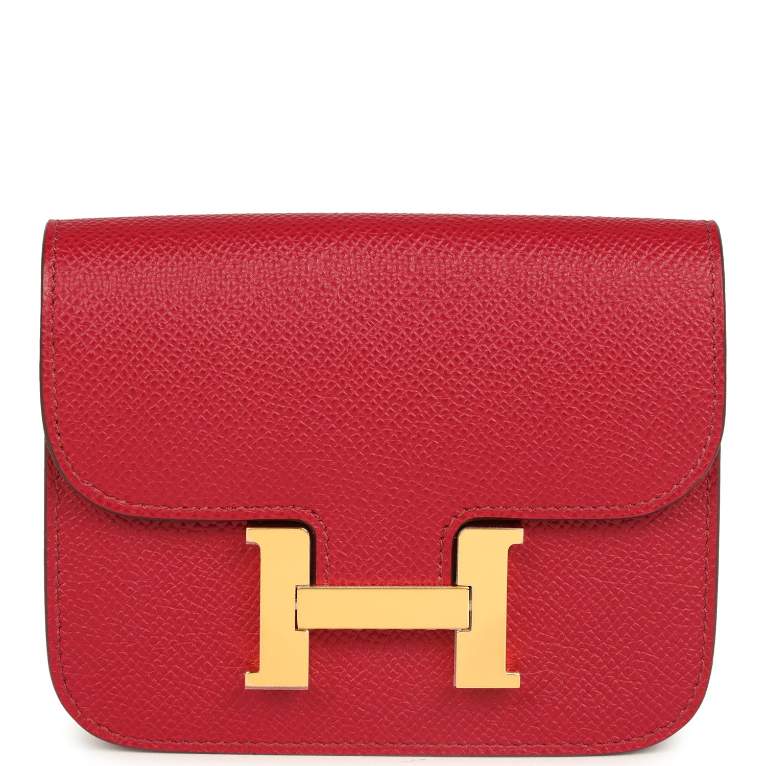 Constance Slim Wallet Rubis Epsom Gold Hardware Bag