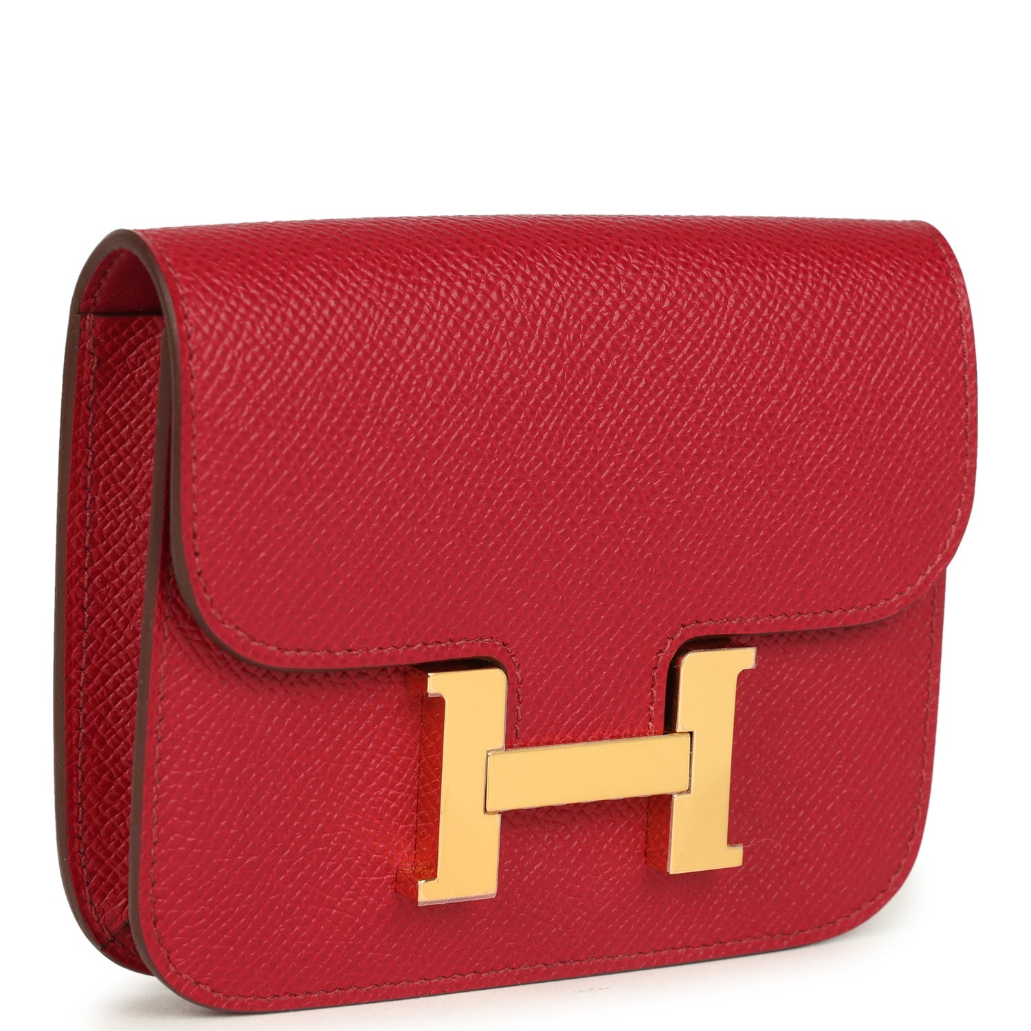 Constance Slim Wallet Rubis Epsom Gold Hardware Bag