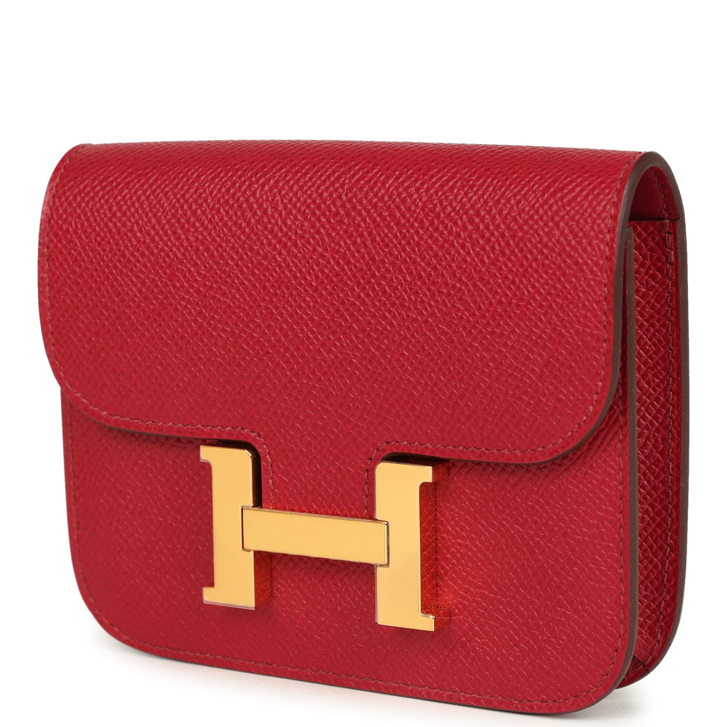 Constance Slim Wallet Rubis Epsom Gold Hardware Bag