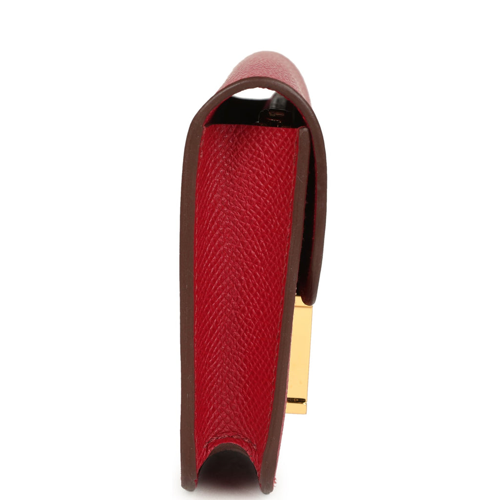 Constance Slim Wallet Rubis Epsom Gold Hardware Bag
