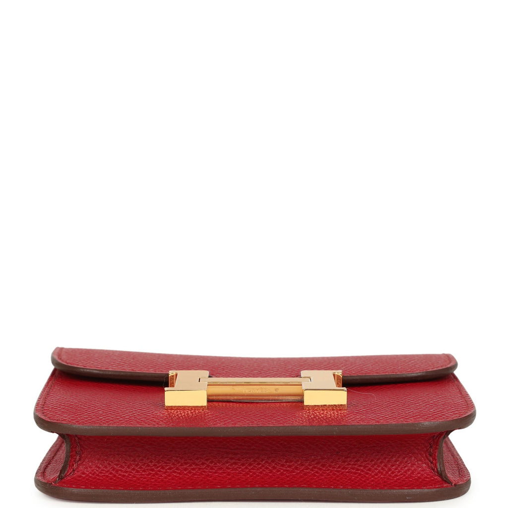 Constance Slim Wallet Rubis Epsom Gold Hardware Bag