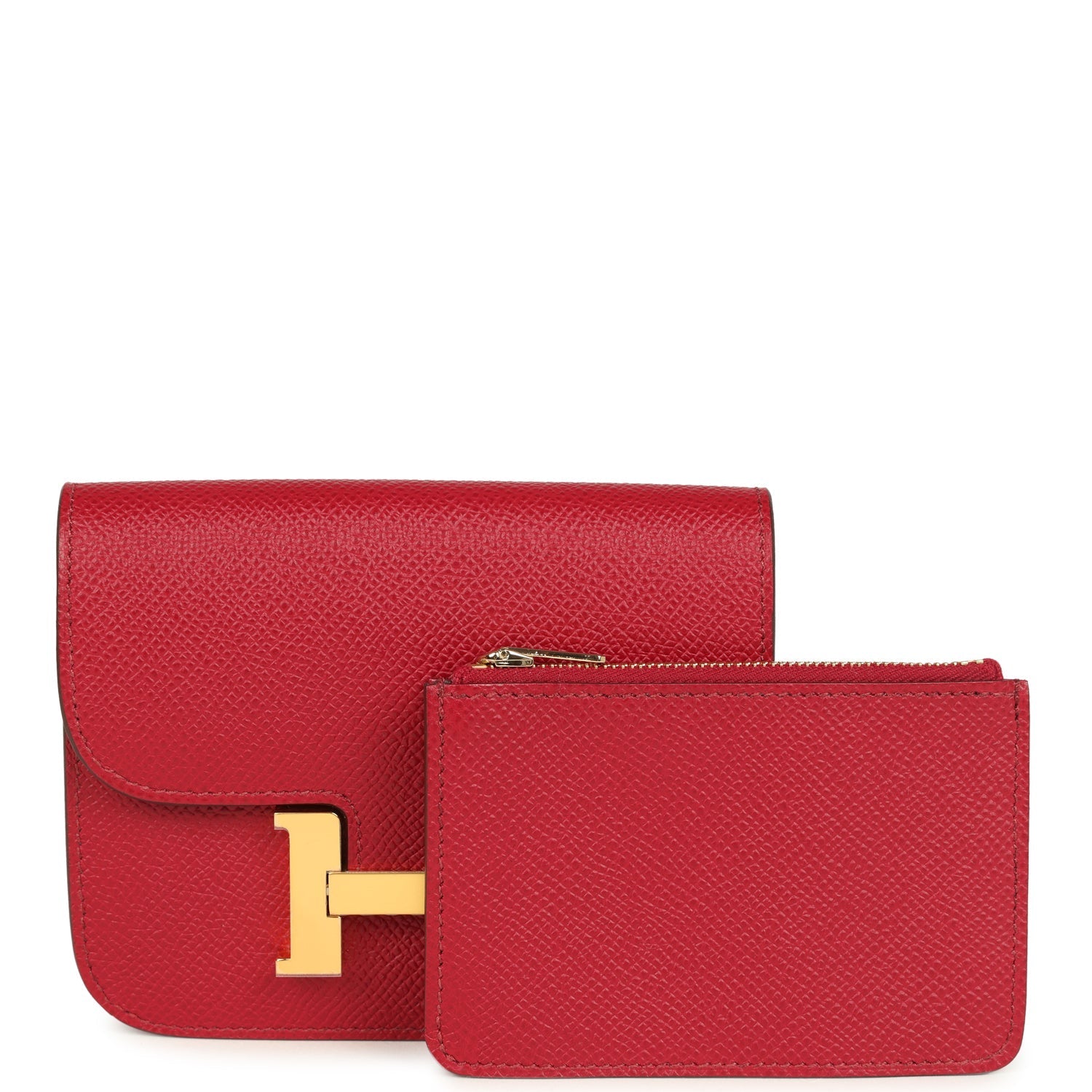 Constance Slim Wallet Rubis Epsom Gold Hardware Bag