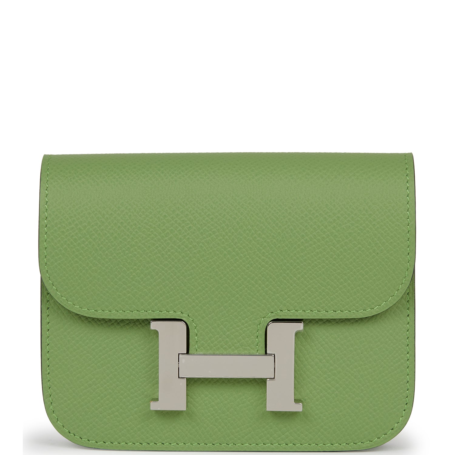 Constance Slim Wallet Vert Criquet Epsom Palladium Hardware Bag