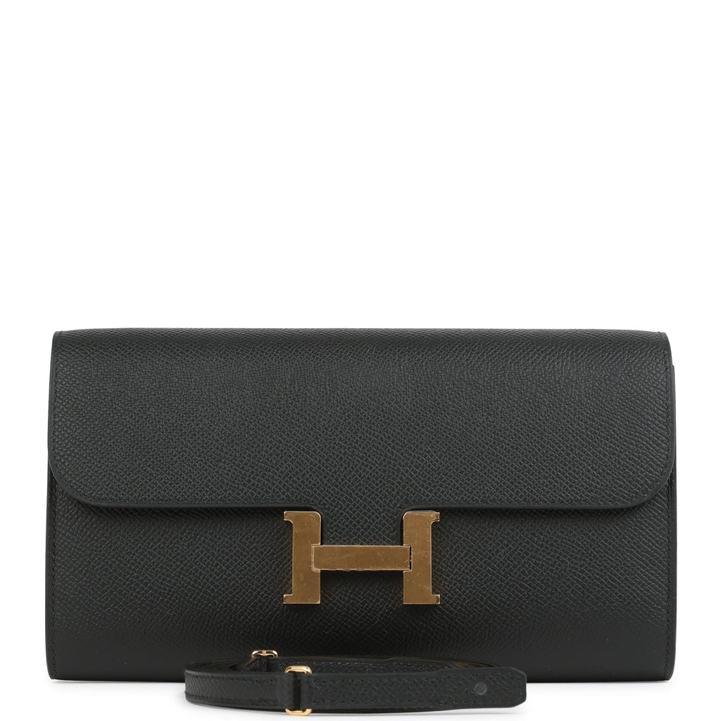Constance Wallet To Go Black Epsom Gold Hardware Bag