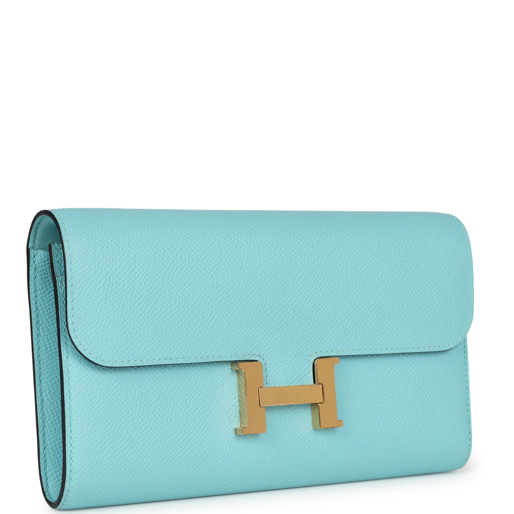 Constance Wallet To Go Bleu Atoll Epsom Gold Hardware Bag