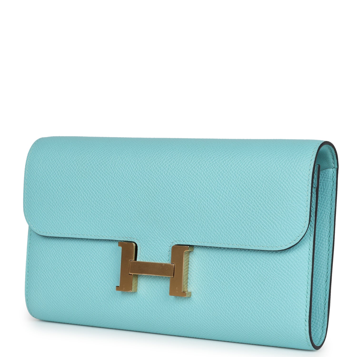 Constance Wallet To Go Bleu Atoll Epsom Gold Hardware Bag
