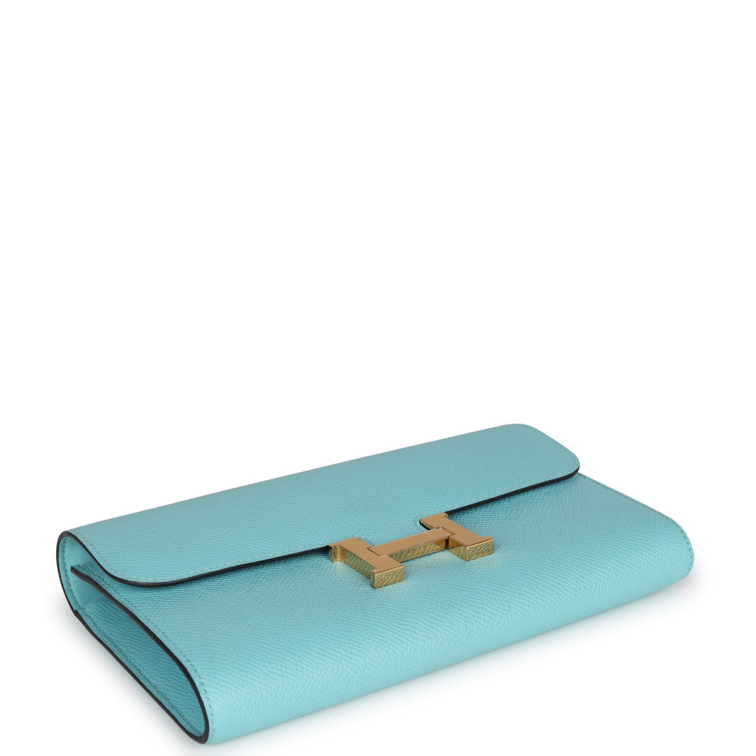 Constance Wallet To Go Bleu Atoll Epsom Gold Hardware Bag