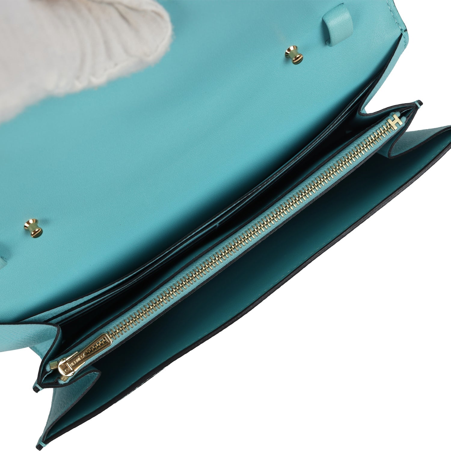 Constance Wallet To Go Bleu Atoll Epsom Gold Hardware Bag