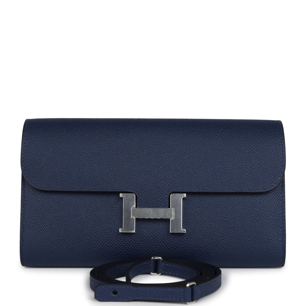 Constance Wallet To Go Bleu Navy Epsom Palladium Hardware Bag