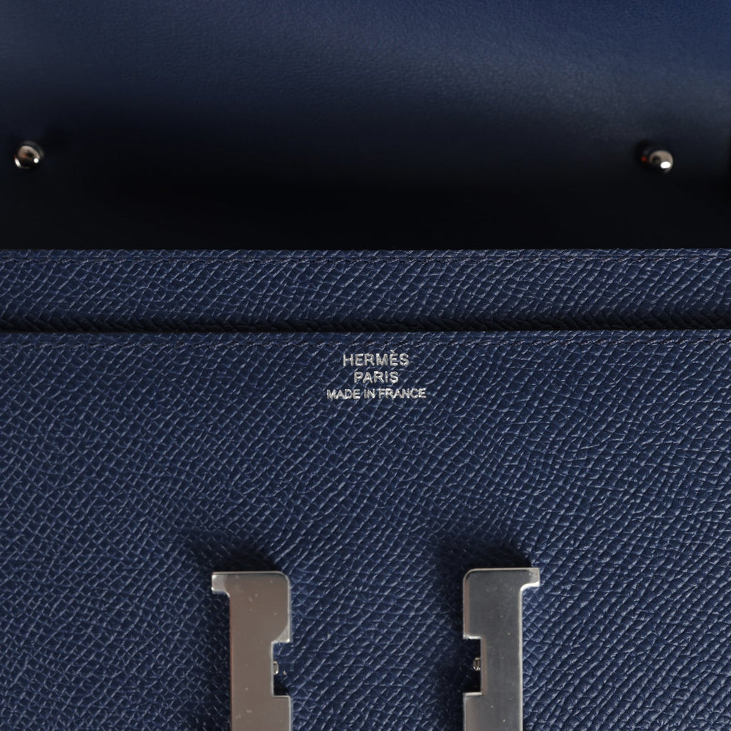 Constance Wallet To Go Bleu Navy Epsom Palladium Hardware Bag