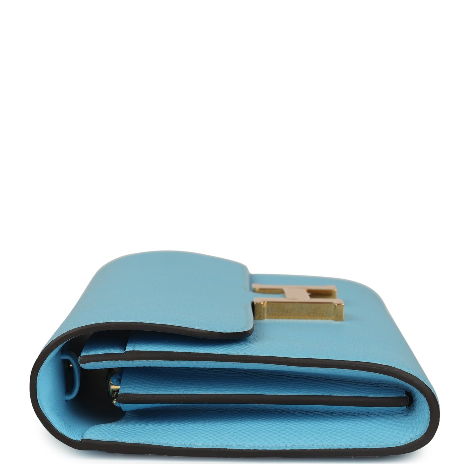 Constance Wallet To Go Celeste Epsom Gold Hardware Bag