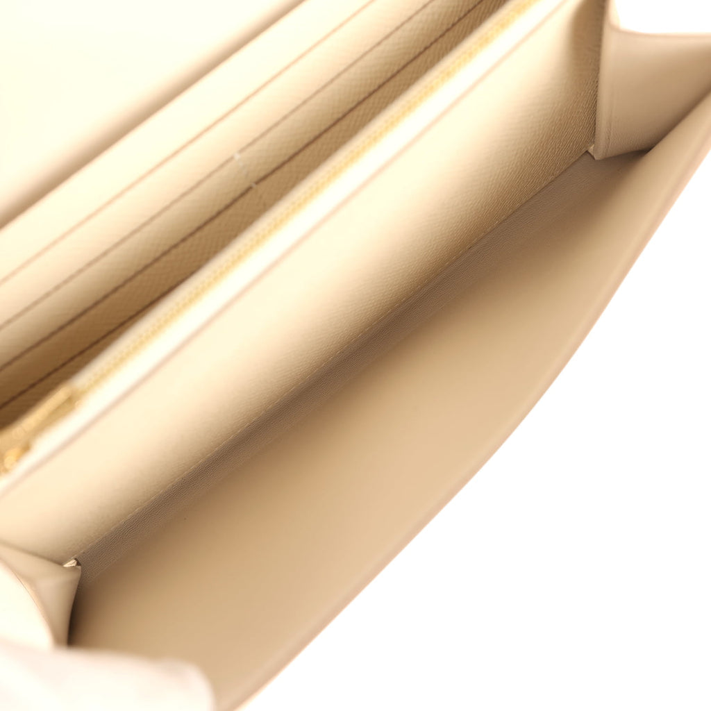 Constance Wallet To Go Craie Epsom Gold Hardware Bag