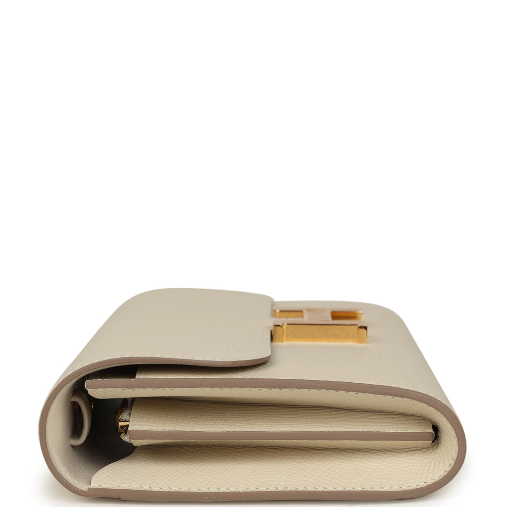 Constance Wallet To Go Craie Epsom Gold Hardware Bag
