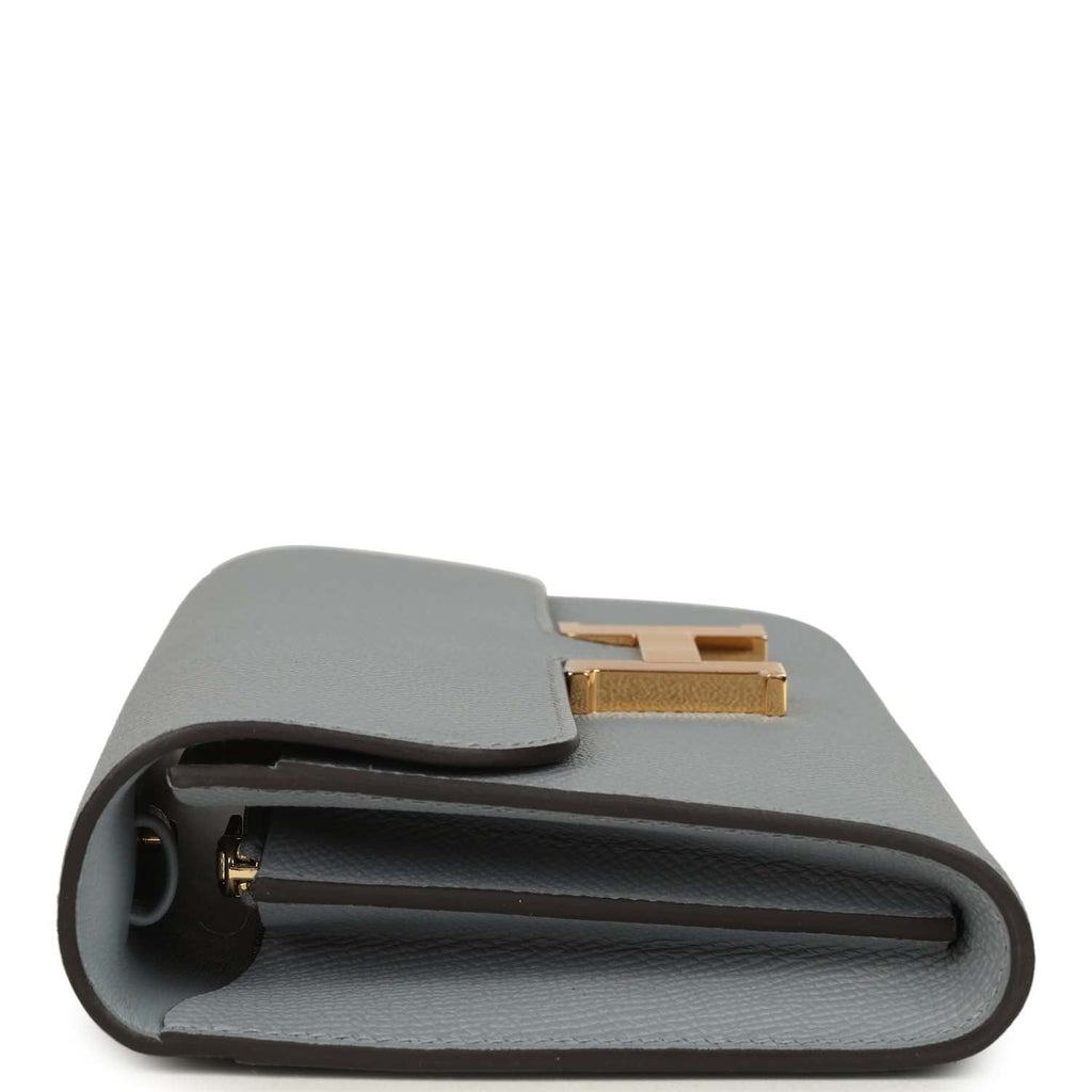 Constance Wallet To Go Gris Pantin Epsom Gold Hardware Bag