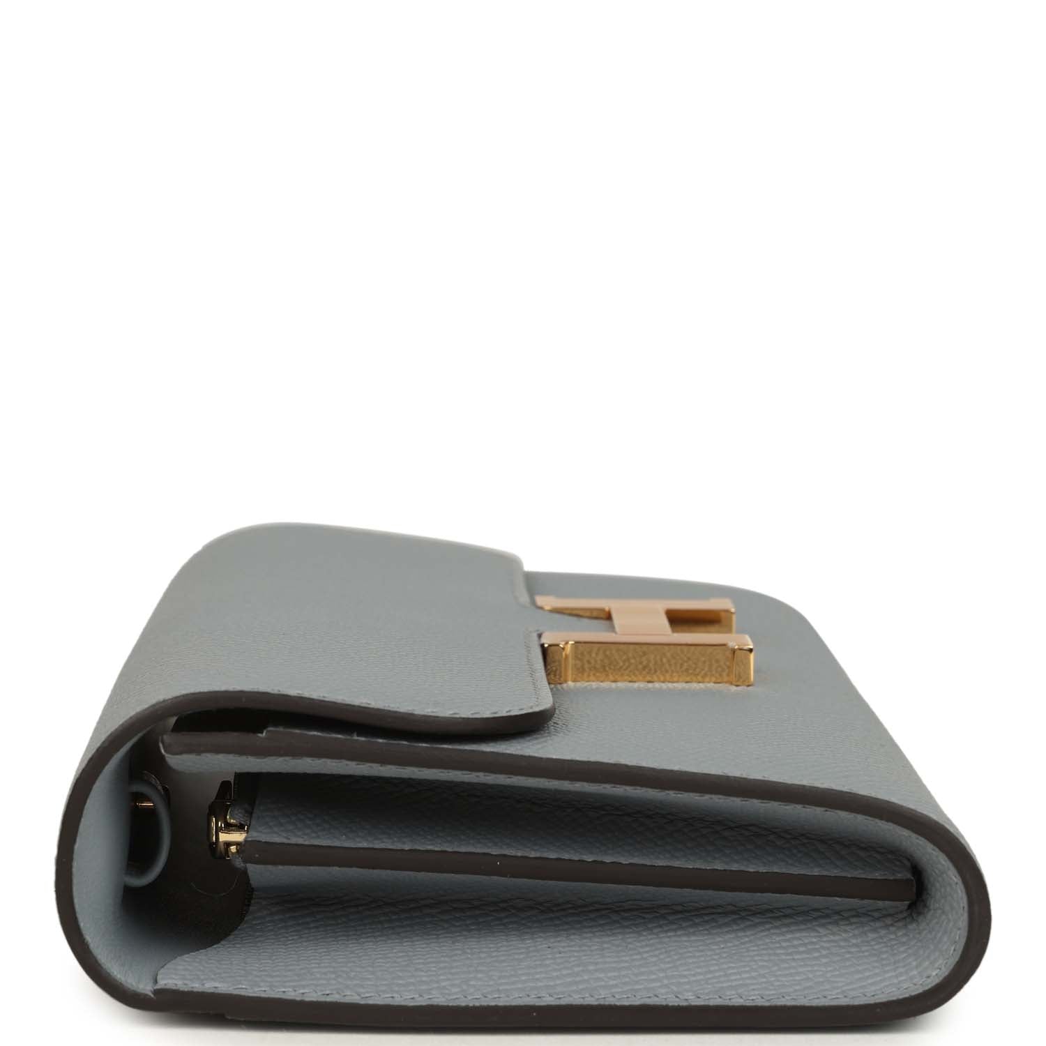 Constance Wallet To Go Gris Pantin Epsom Gold Hardware Bag