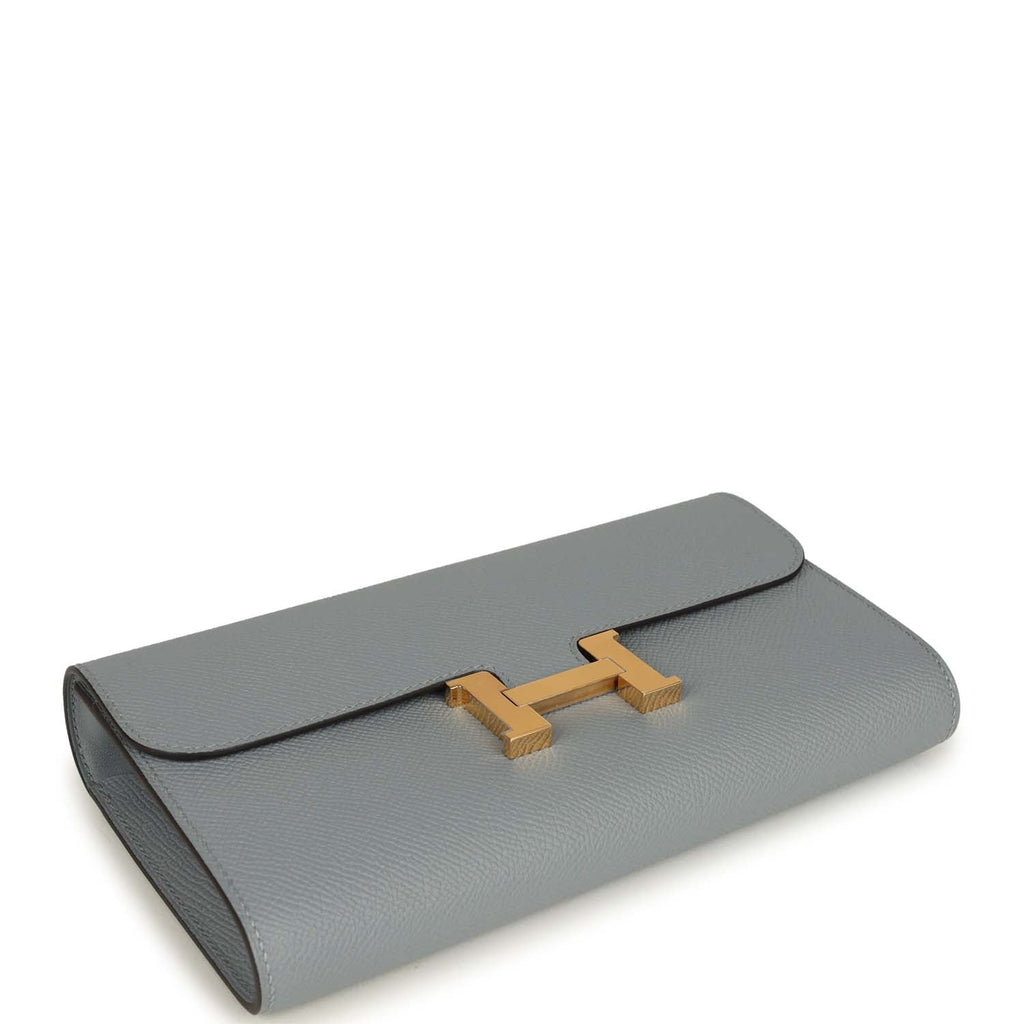 Constance Wallet To Go Gris Pantin Epsom Gold Hardware Bag