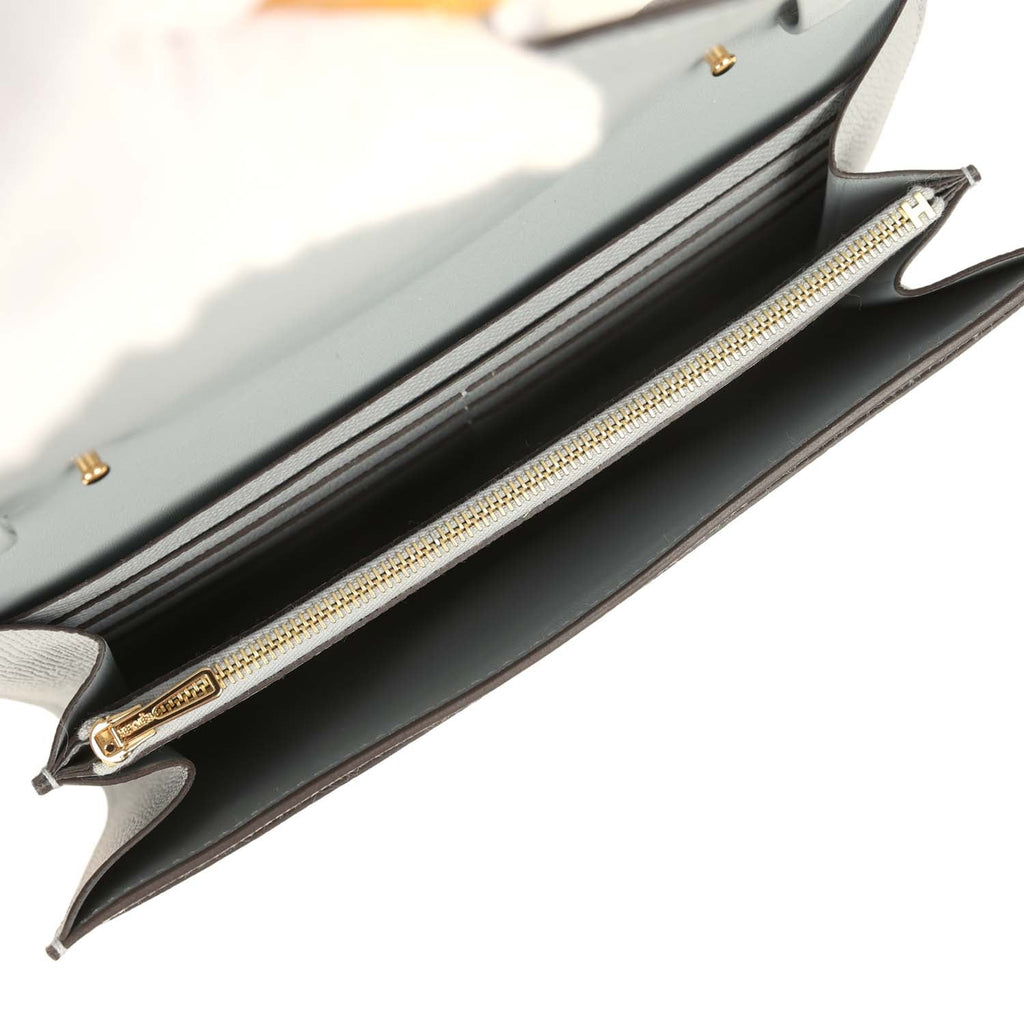 Constance Wallet To Go Gris Pantin Epsom Gold Hardware Bag