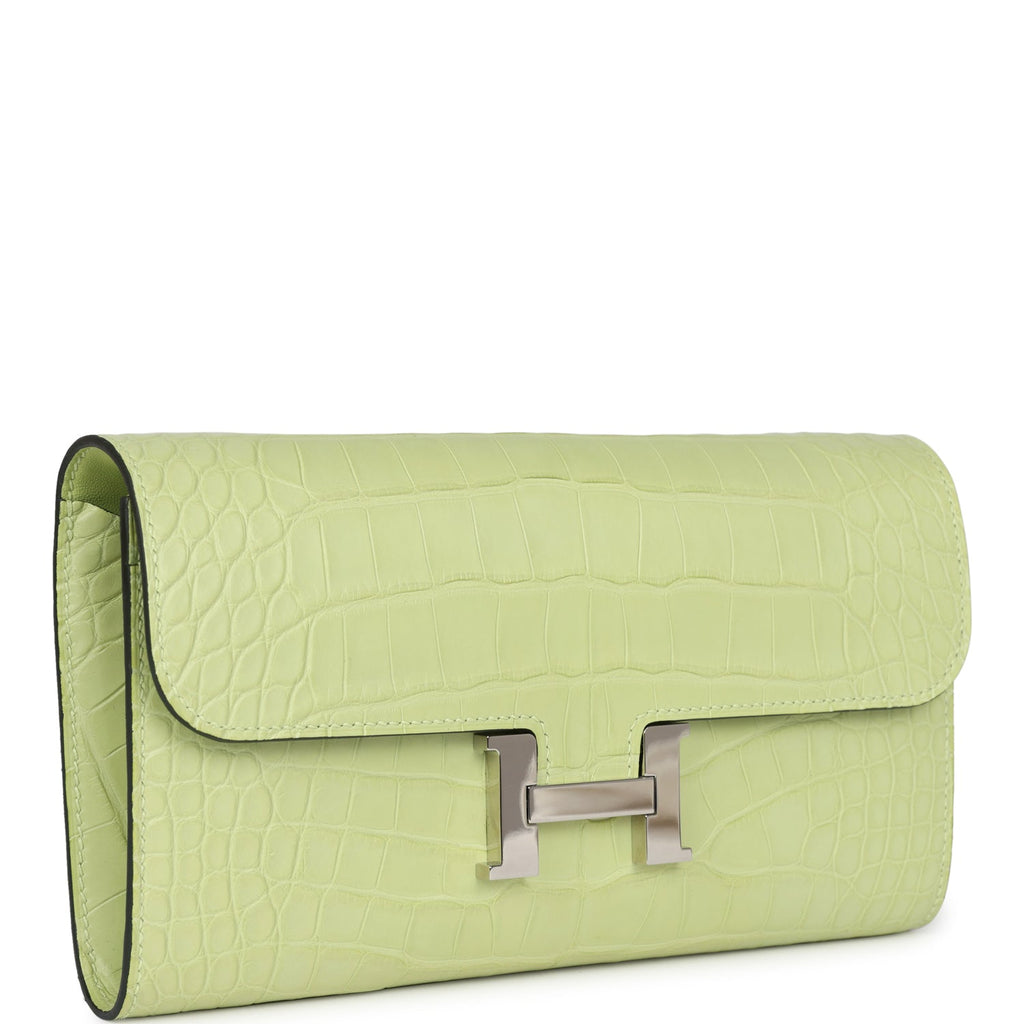 Constance Wallet To Go Jaune Bourgeon Matte Alligator Palladium Hardware Bag