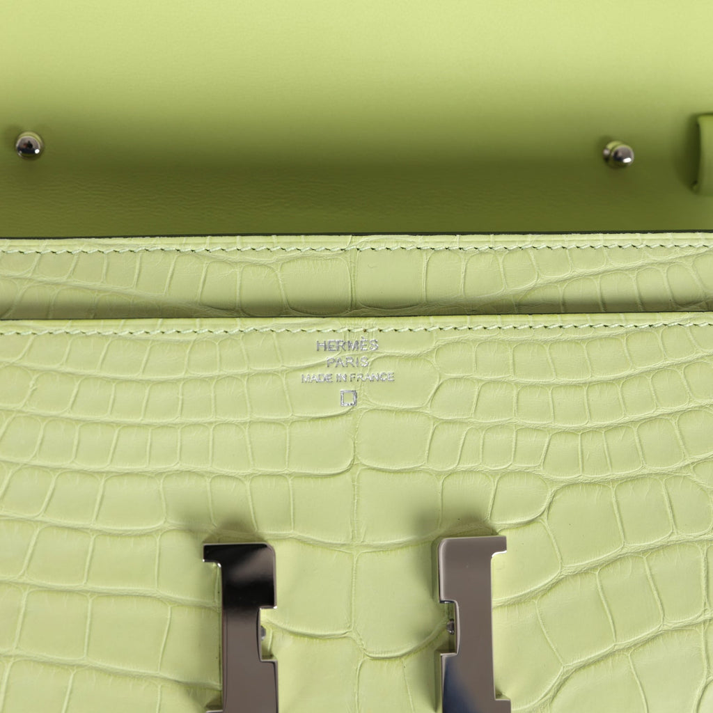 Constance Wallet To Go Jaune Bourgeon Matte Alligator Palladium Hardware Bag