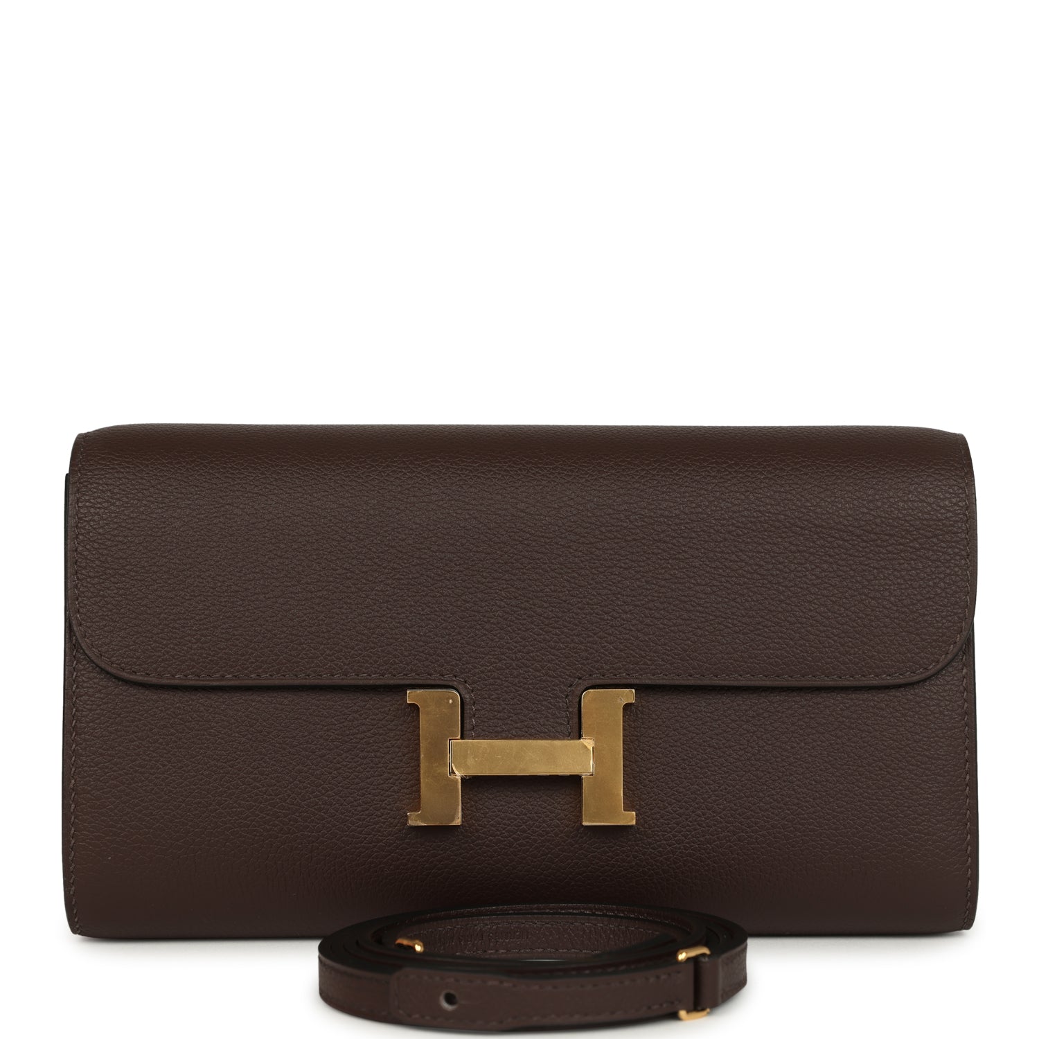 Constance Wallet To Go Moka Evercolor Gold Hardware Bag