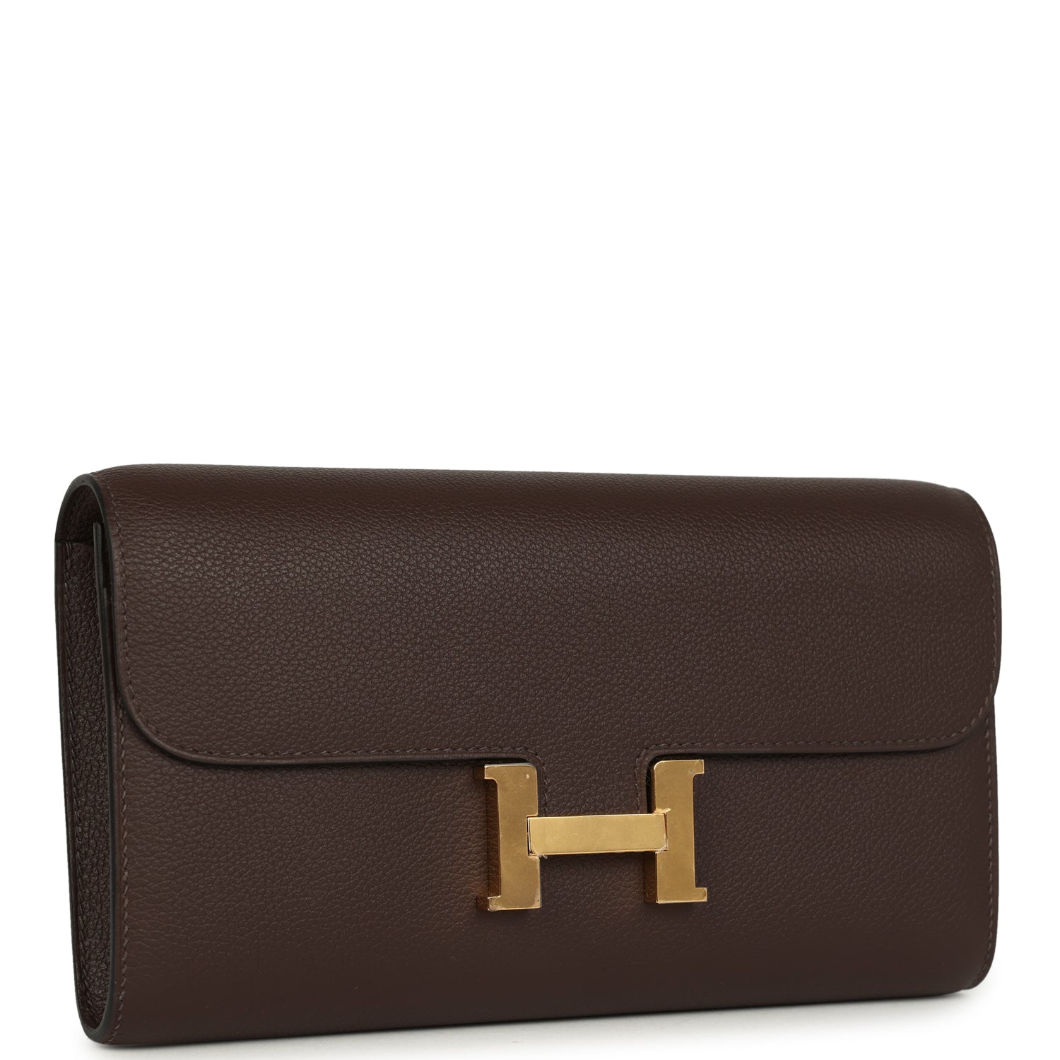 Constance Wallet To Go Moka Evercolor Gold Hardware Bag