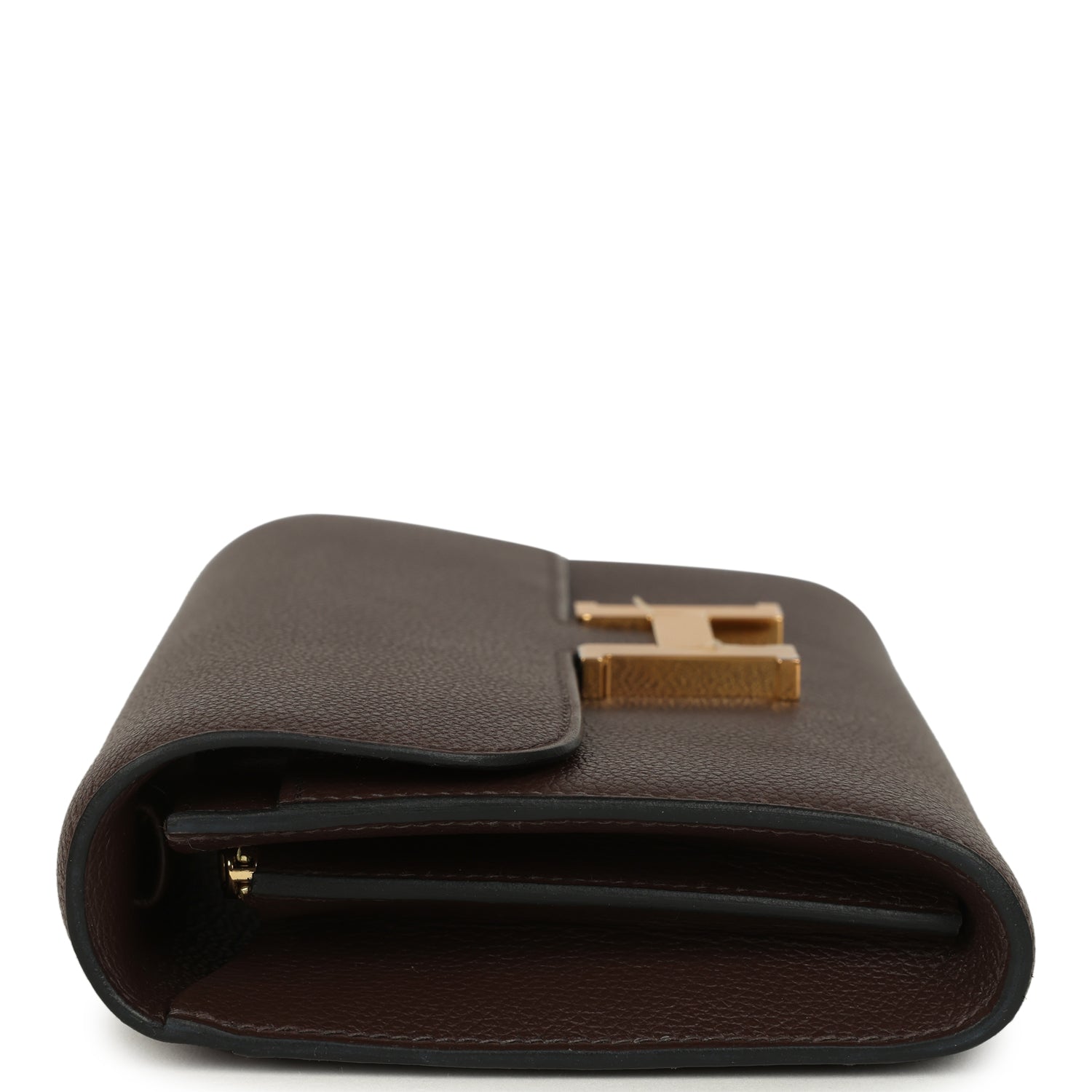 Constance Wallet To Go Moka Evercolor Gold Hardware Bag