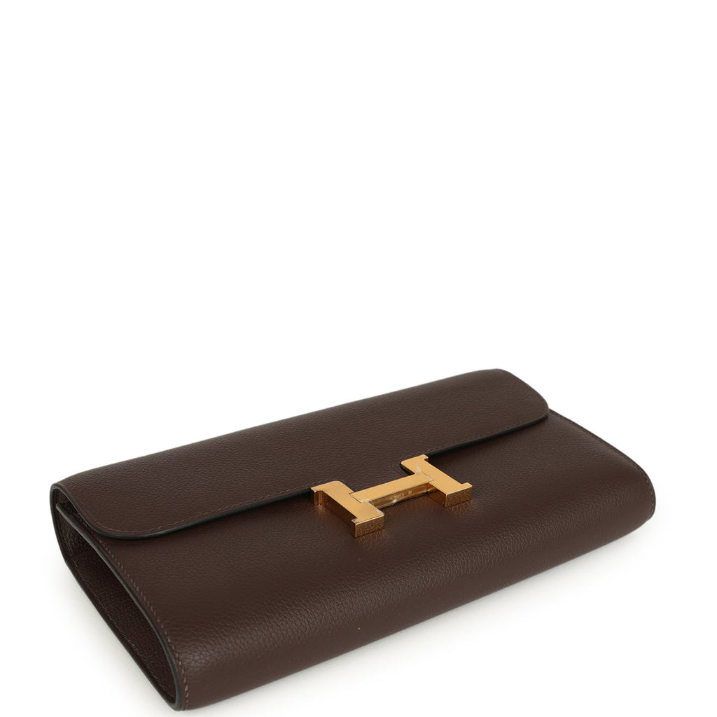 Constance Wallet To Go Moka Evercolor Gold Hardware Bag
