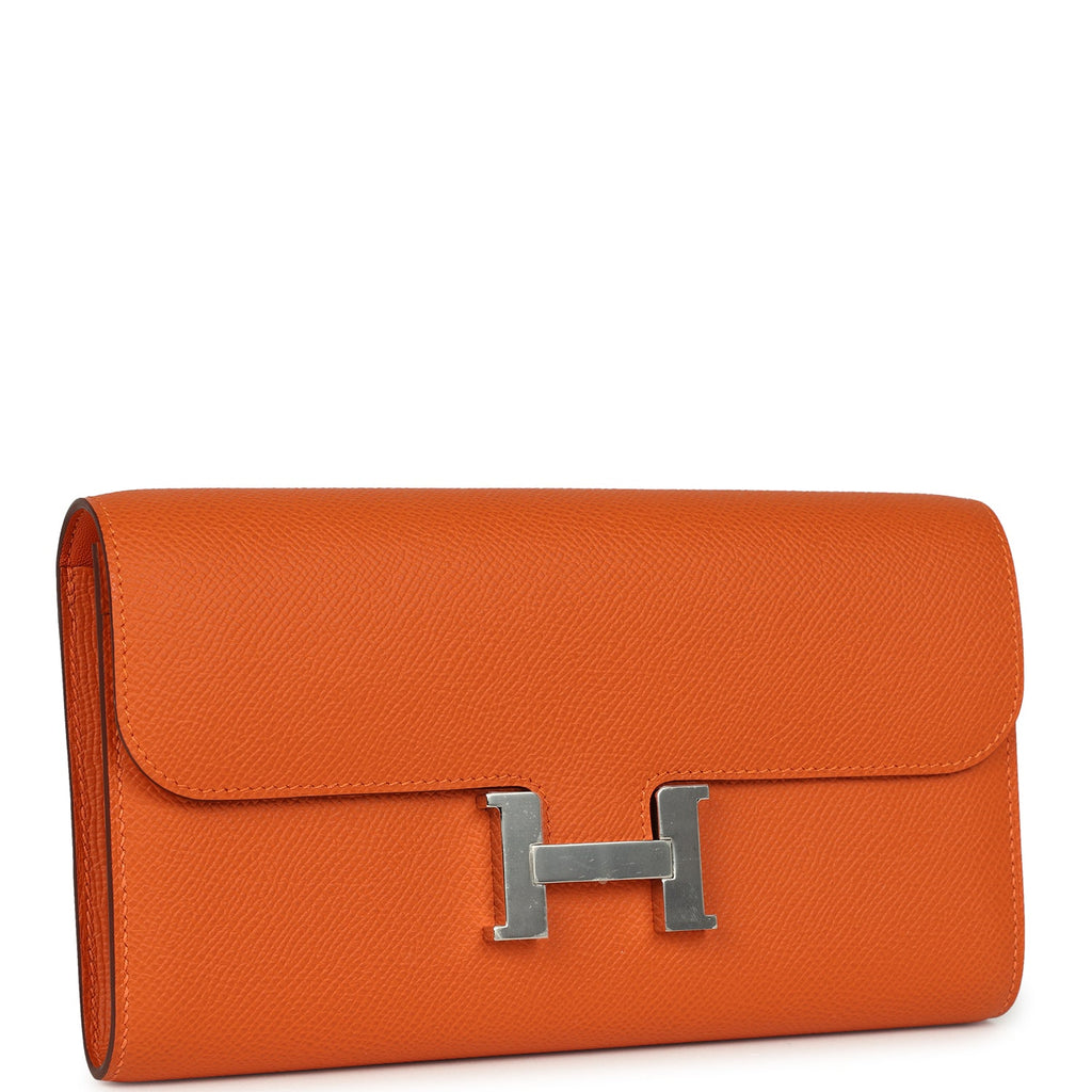 Constance Wallet To Go Orange Epsom Palladium Hardware Bag