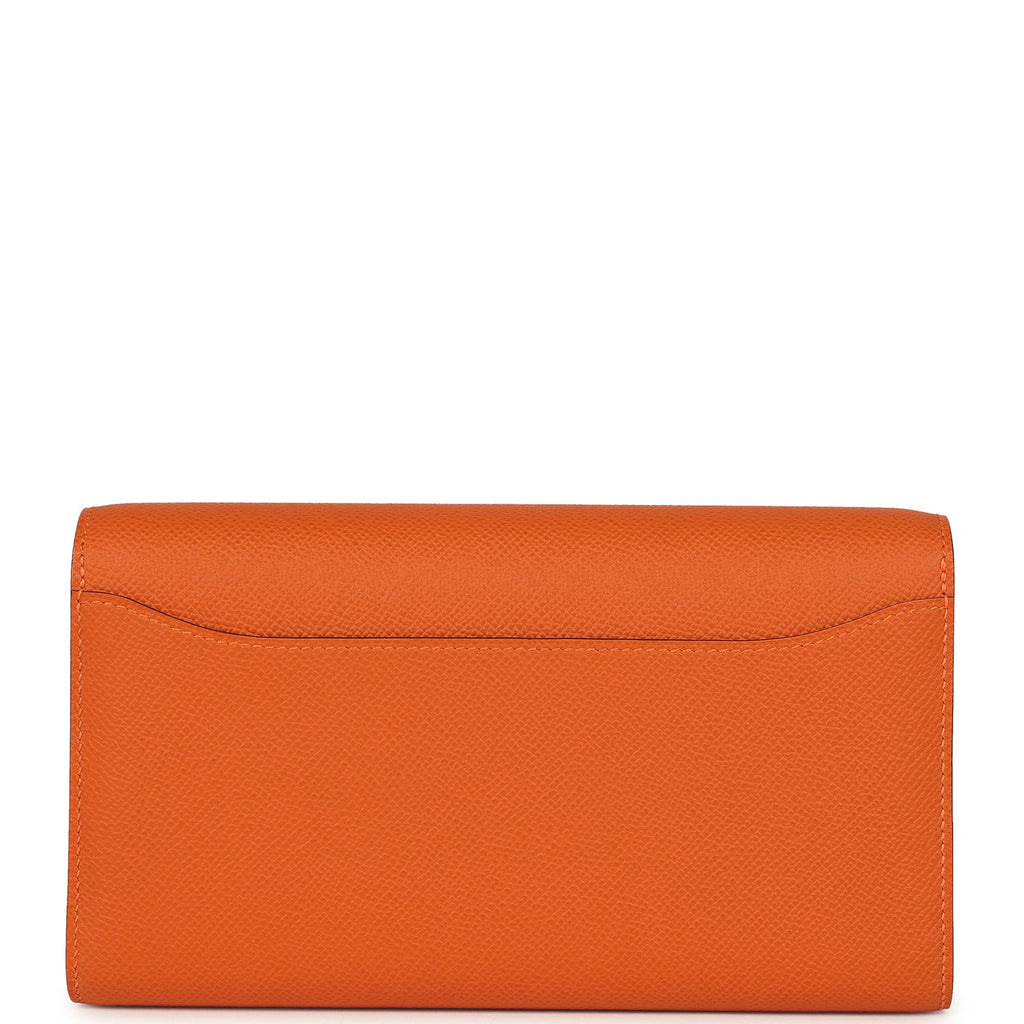 Constance Wallet To Go Orange Epsom Palladium Hardware Bag