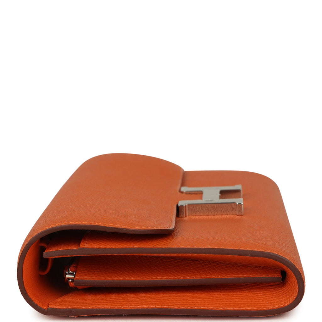 Constance Wallet To Go Orange Epsom Palladium Hardware Bag