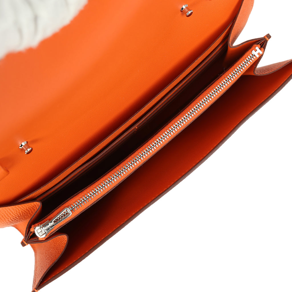 Constance Wallet To Go Orange Epsom Palladium Hardware Bag