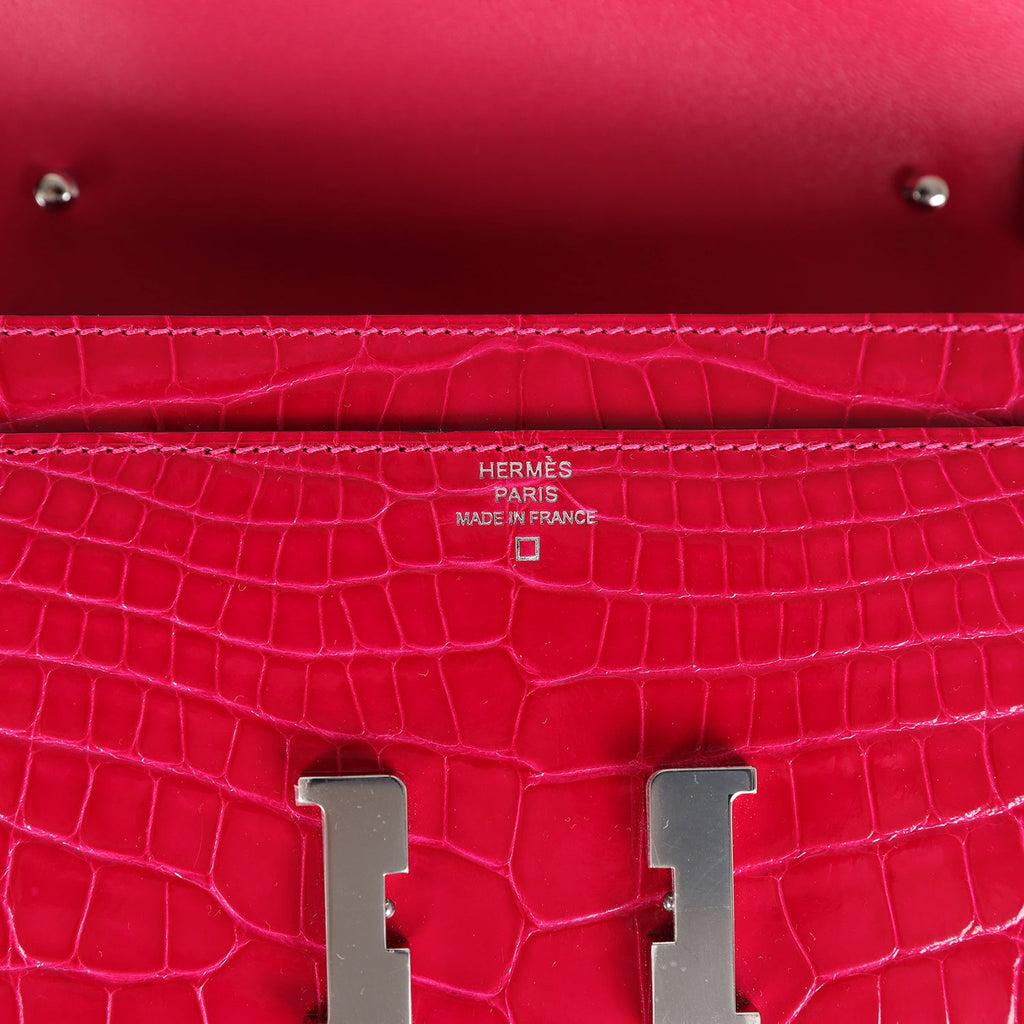 Constance Wallet To Go Rose Mexico Shiny Alligator Palladium Hardware Bag