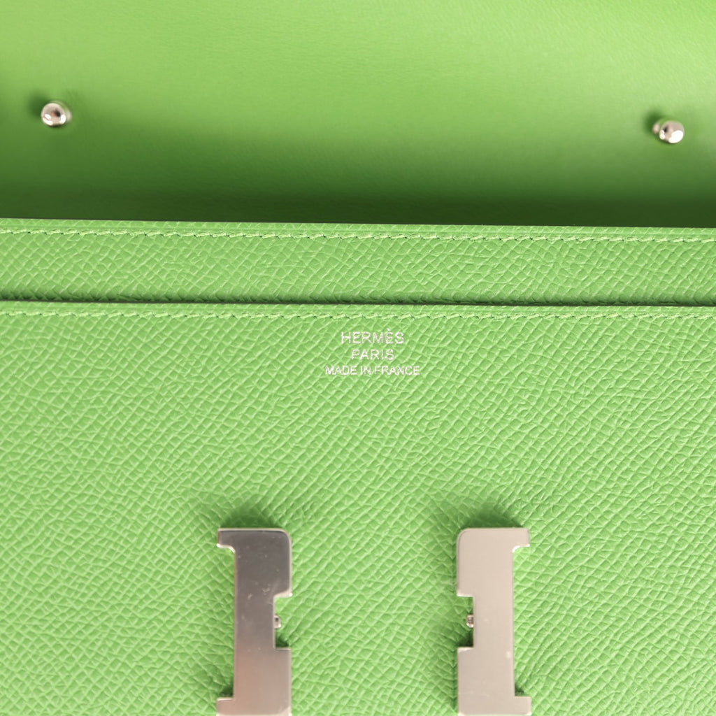 Constance Wallet To Go Vert Yucca Epsom Palladium Hardware Bag