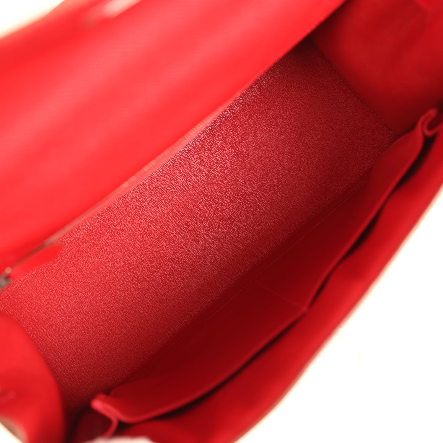 Flag Kelly Sellier 32 Rouge Casaque and White Epsom Palladium Hardware Bag