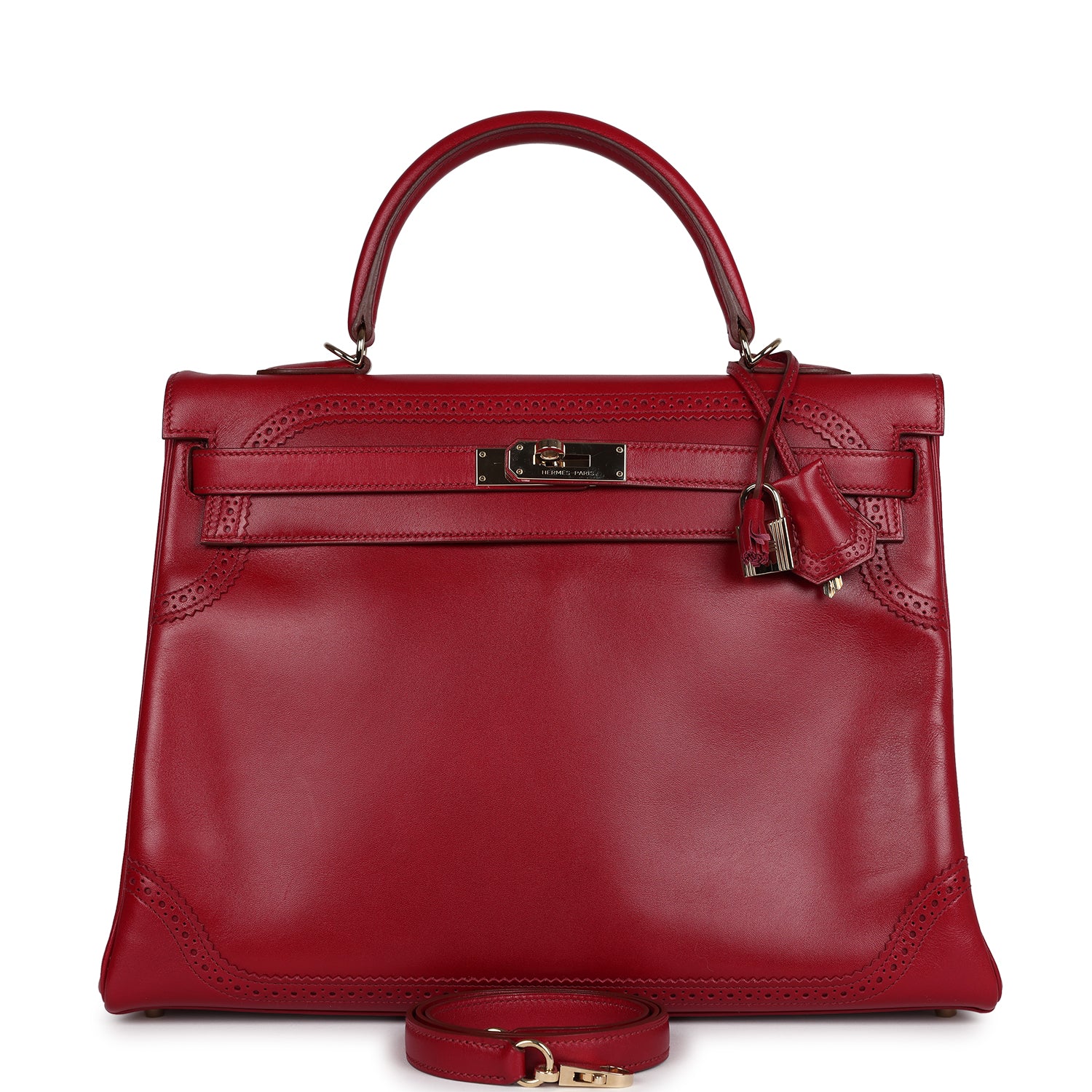 Ghillies Kelly Retourne 35 Rubis Tadelakt Permabrass Hardware Bag