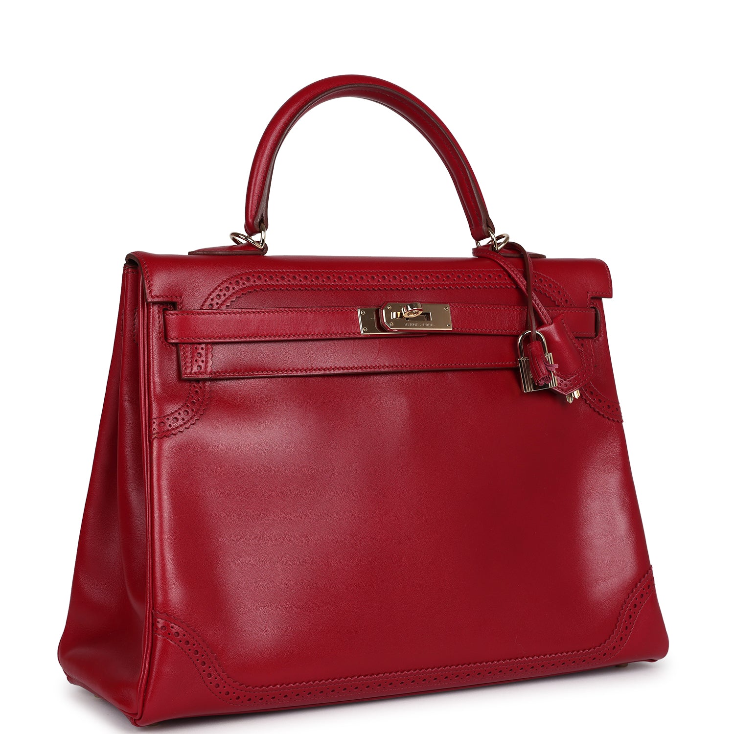 Ghillies Kelly Retourne 35 Rubis Tadelakt Permabrass Hardware Bag