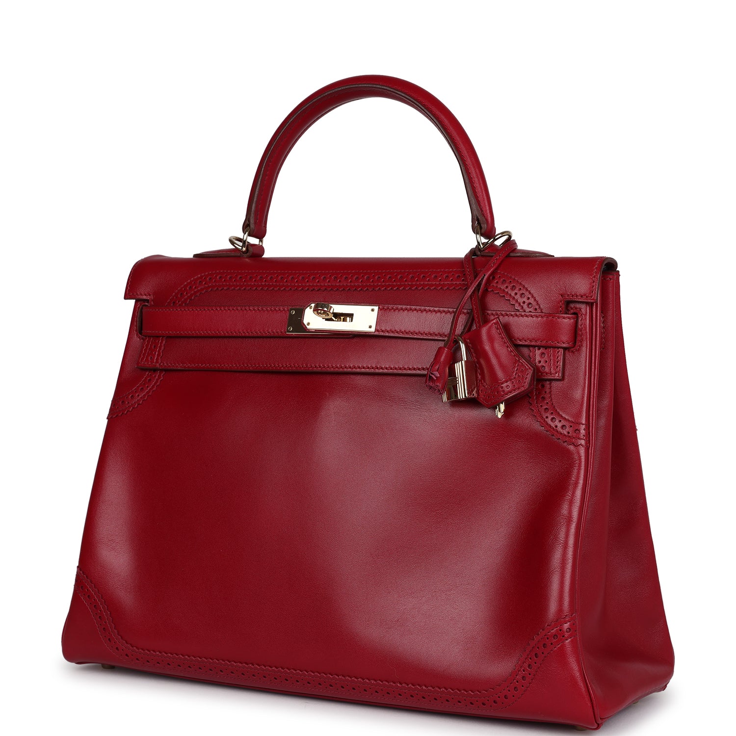 Ghillies Kelly Retourne 35 Rubis Tadelakt Permabrass Hardware Bag