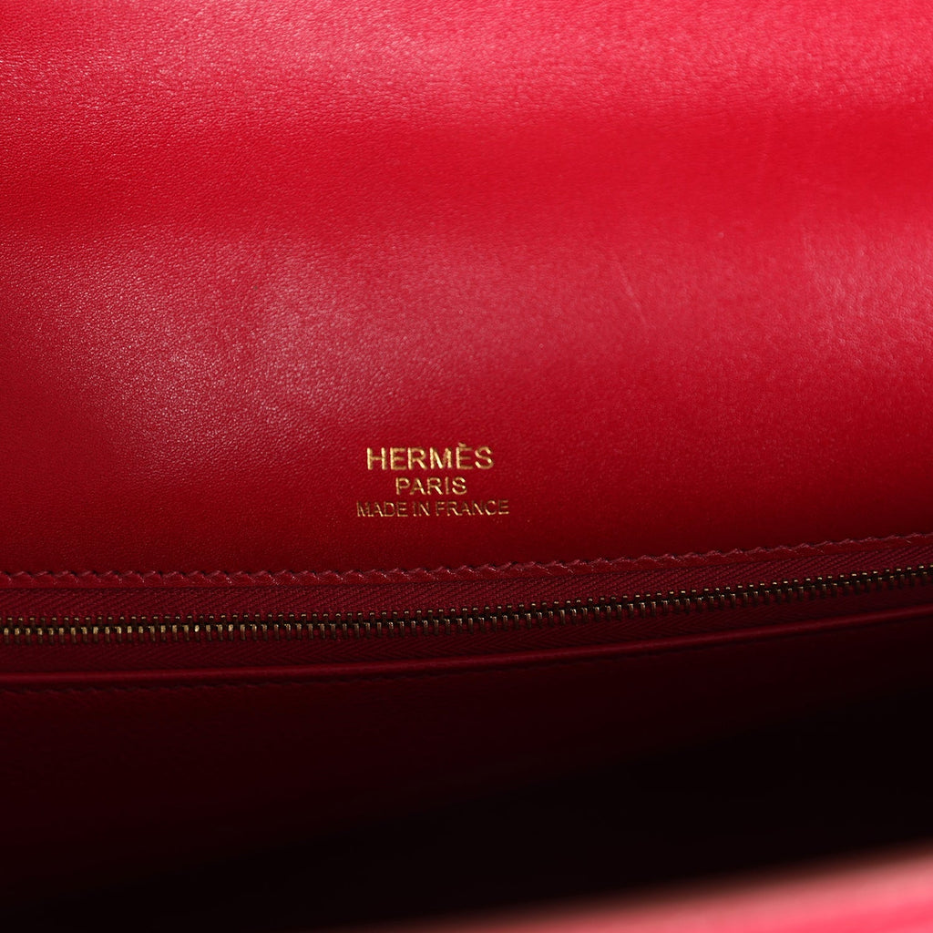 Ghillies Kelly Retourne 35 Rubis Tadelakt Permabrass Hardware Bag