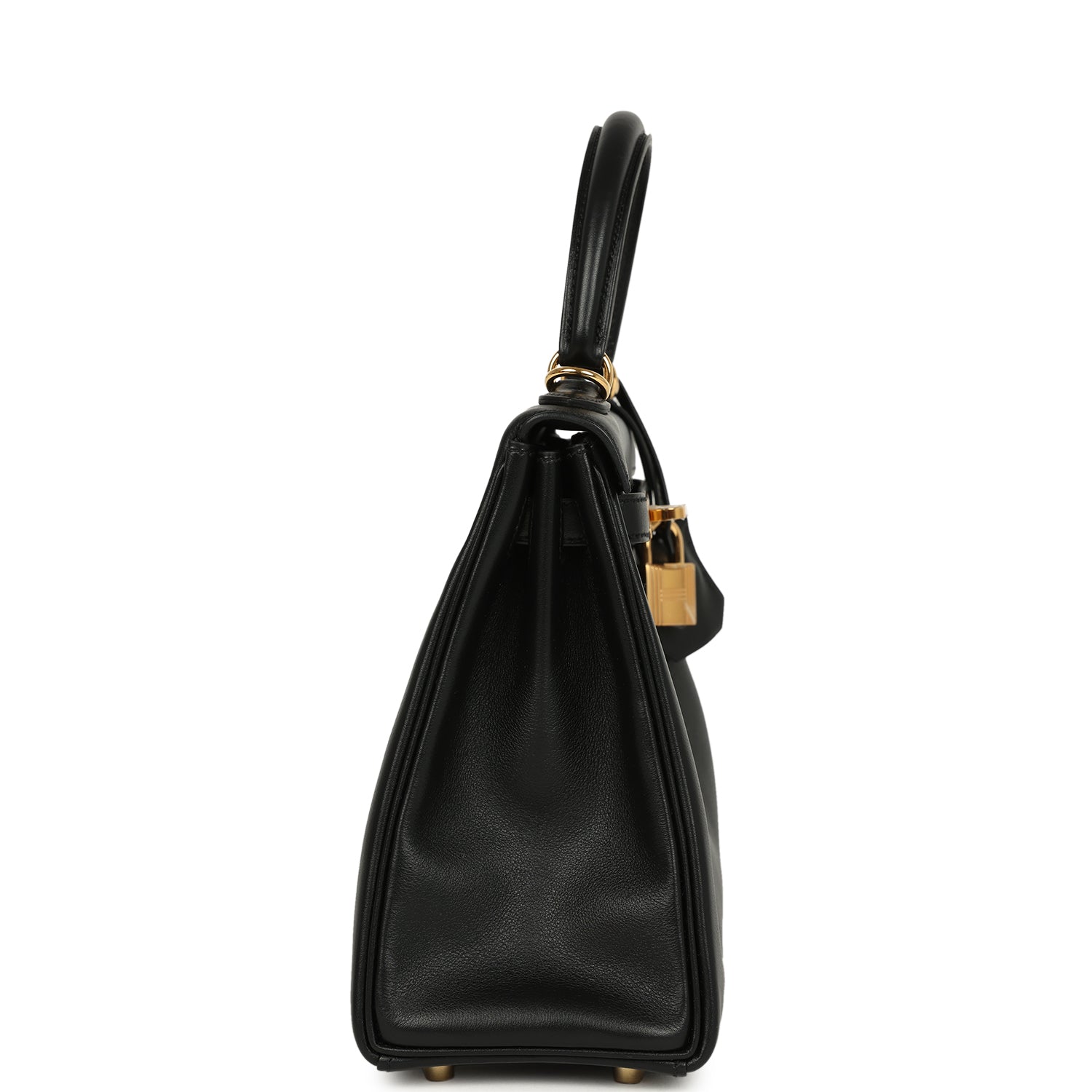 Kelly Retourne 25 Black Cheri Gold Hardware Bag