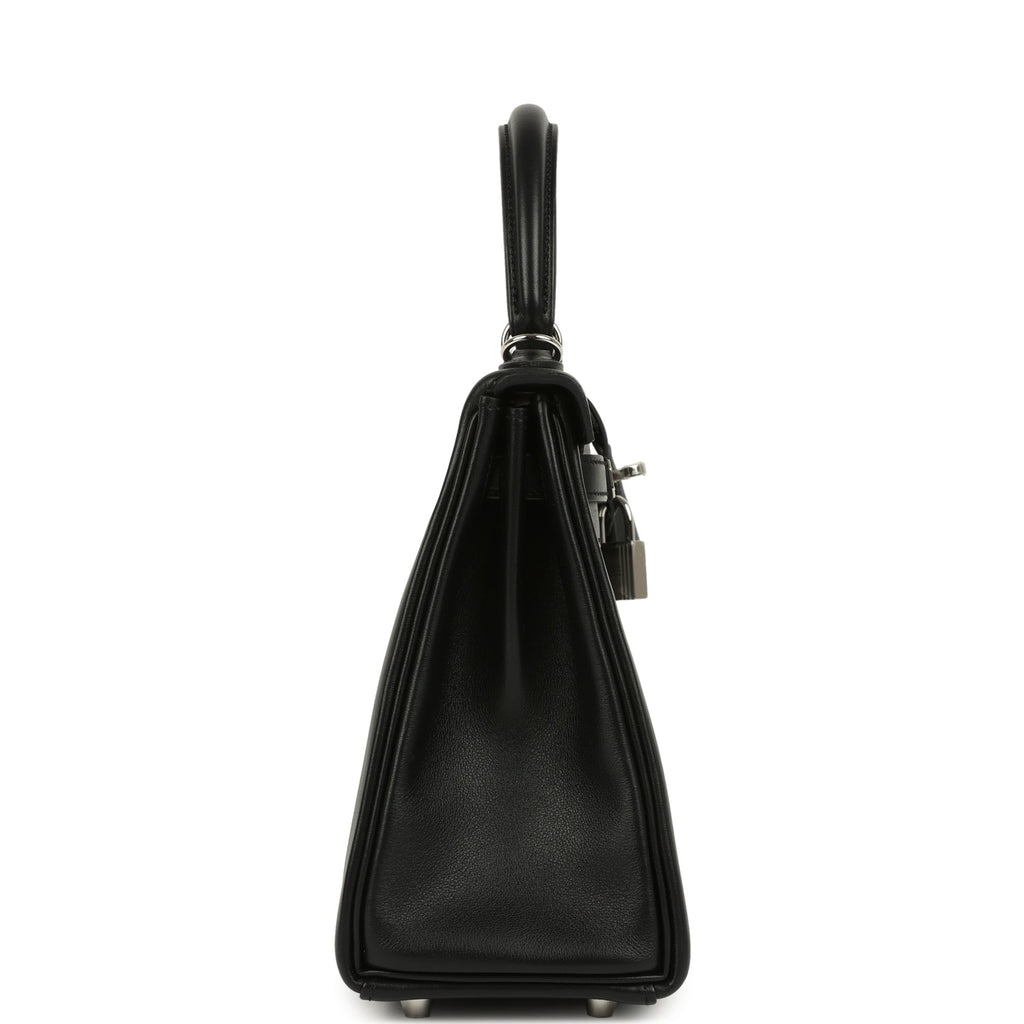 Kelly Retourne 25 Black Cheri Palladium Hardware Bag