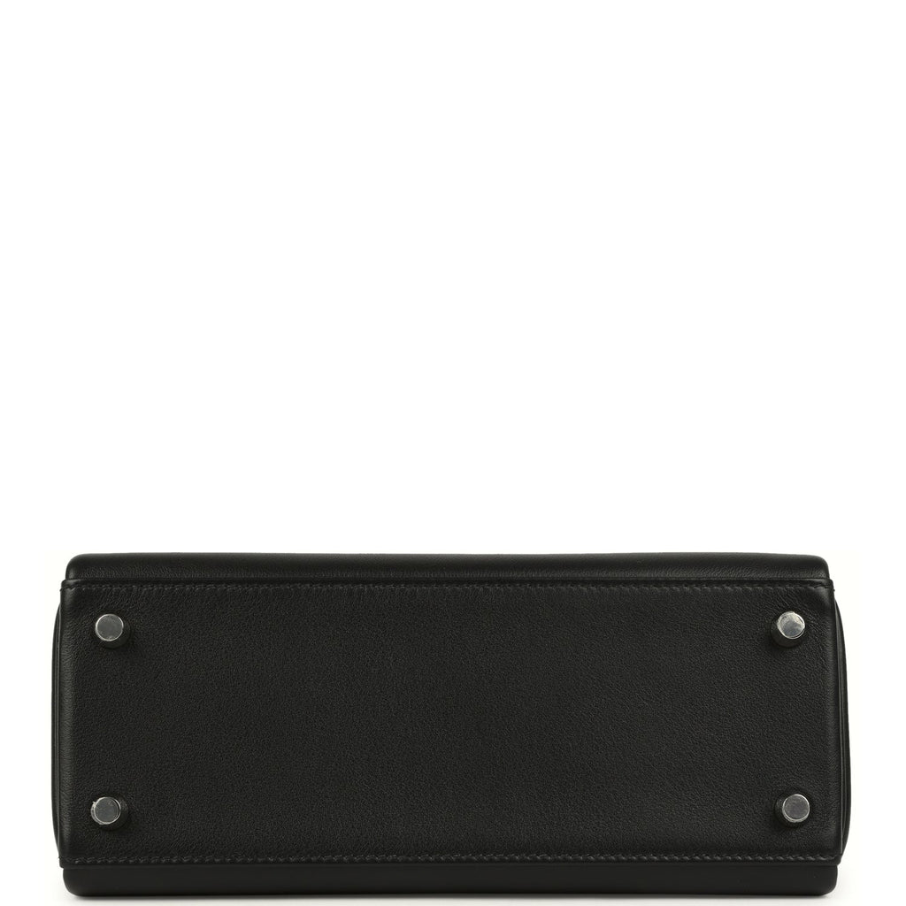 Kelly Retourne 25 Black Cheri Palladium Hardware Bag