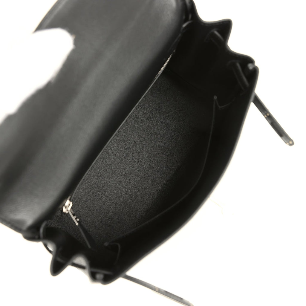 Kelly Retourne 25 Black Cheri Palladium Hardware Bag