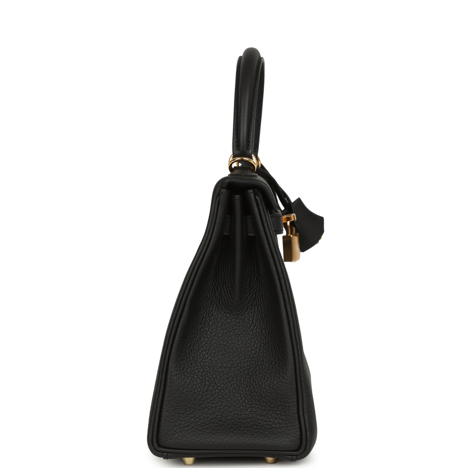 Kelly Retourne 25 Black Togo Gold Hardware Bag