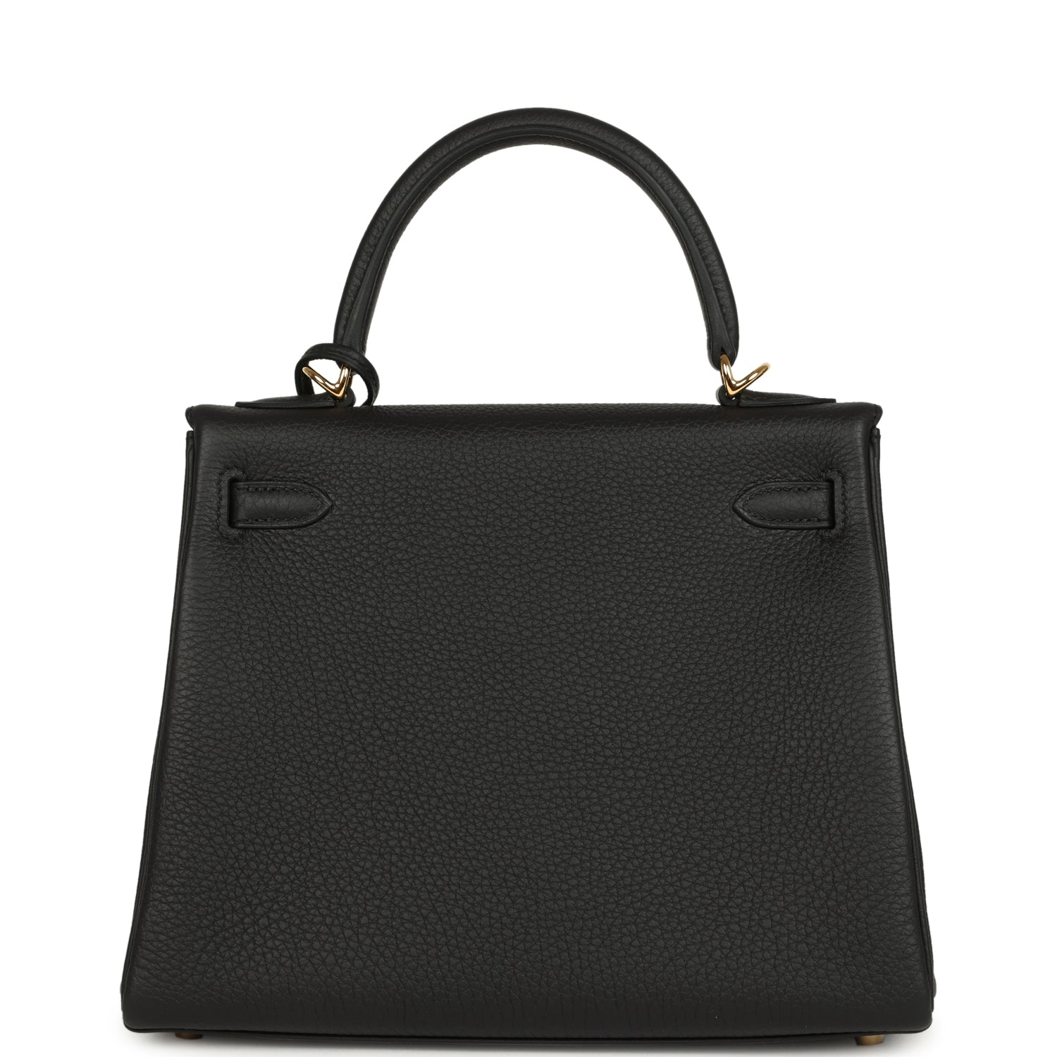 Kelly Retourne 25 Black Togo Gold Hardware Bag