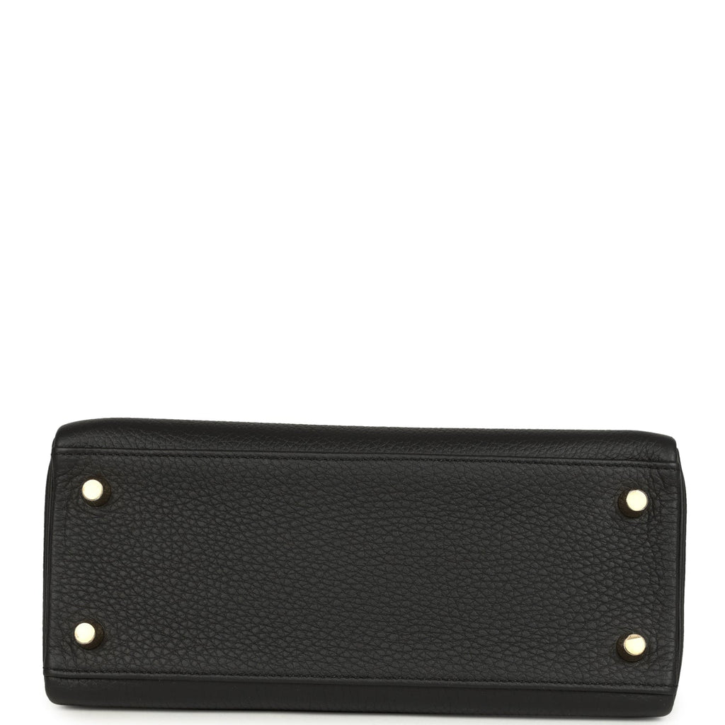 Kelly Retourne 25 Black Togo Gold Hardware Bag