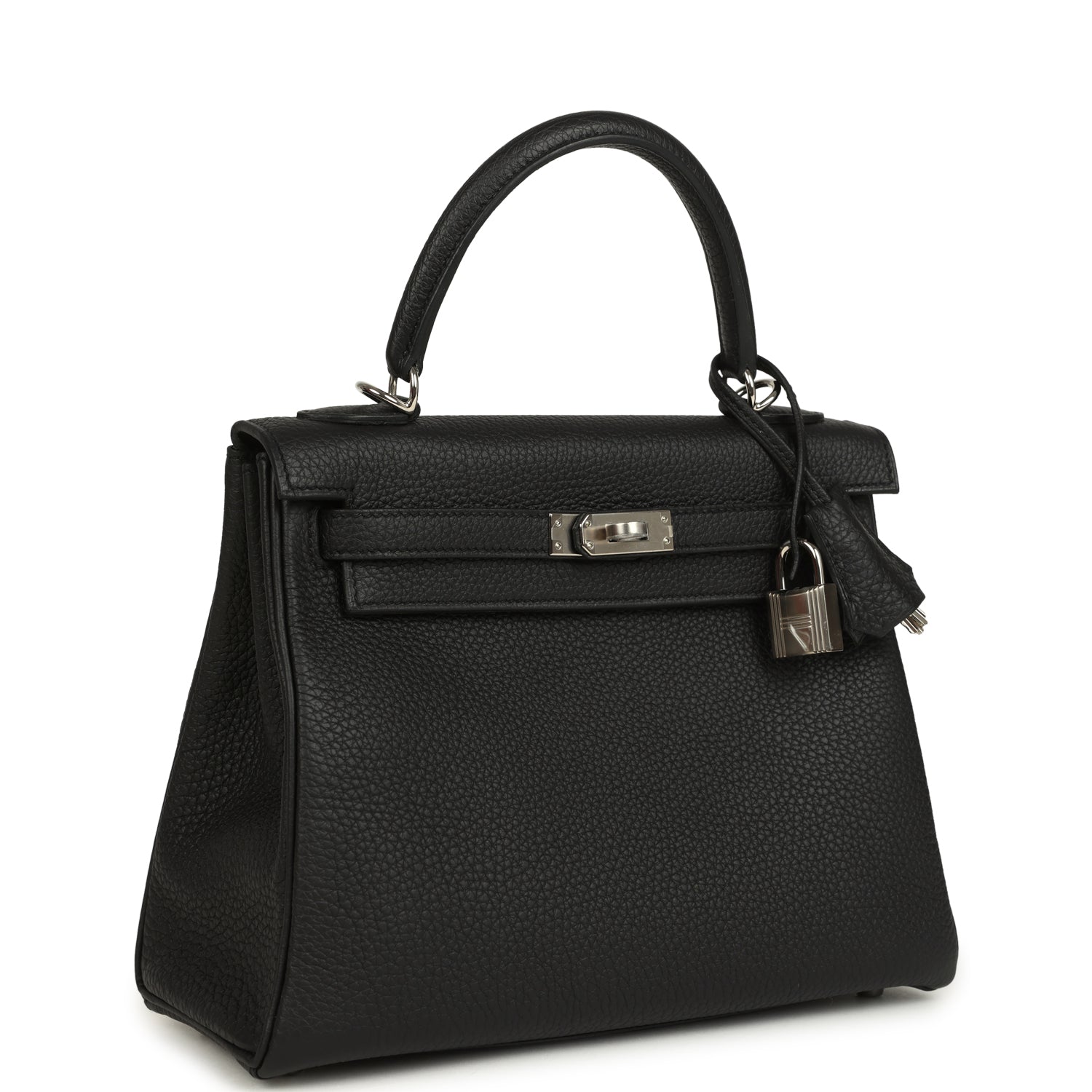 Kelly Retourne 25 Black Togo Palladium Hardware Bag