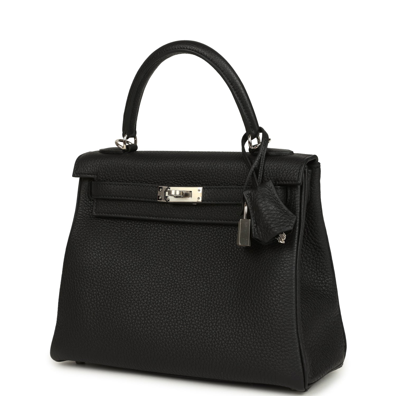 Kelly Retourne 25 Black Togo Palladium Hardware Bag